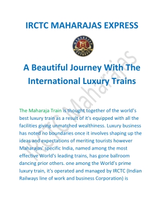 A Beautiful Journey With The International Luxury Trains