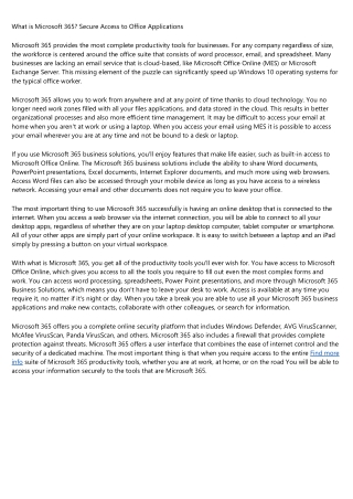 What is Microsoft 365? Secure Access to Office Applications