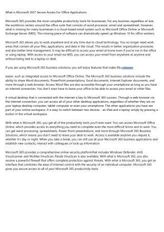 What is Microsoft 365? Secure Access For Office Applications