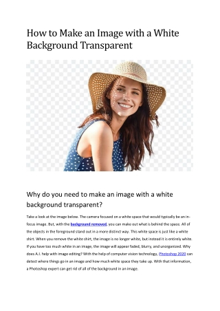 How to Make an Image with a White Background Transparent