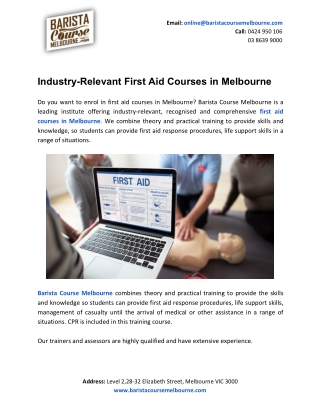Industry-Relevant First Aid Courses in Melbourne