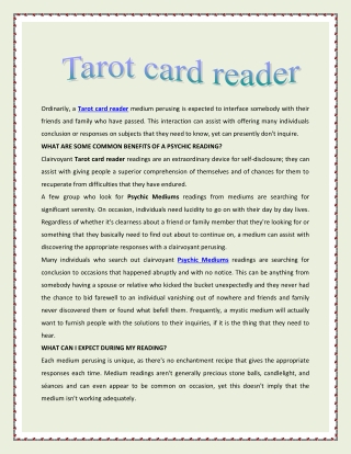 Tarot card reader