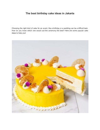 The best birthday cake ideas in Jakarta