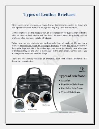 Types of Leather Briefcase | Hogoè Kpessou