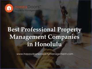 Best Professional Property Management Companies in Honolulu