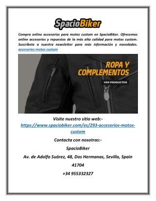 Comprar accesorios para motos custom