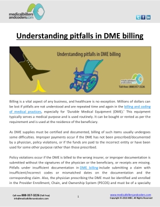 Understanding pitfalls in DME billing