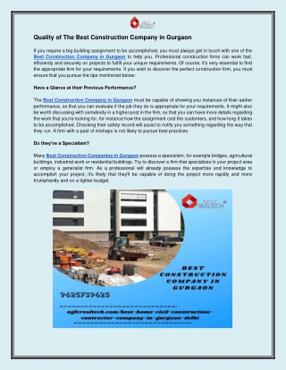 Find Best Construction Company in Gurgaon – NGLC REALTECH
