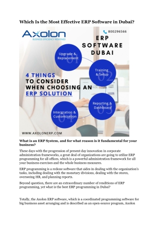 Which Is the Most Effective ERP Software in Dubai?