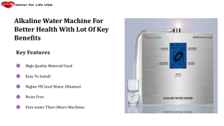 Alkaline Water Machine For Better Health With Lot Of Benefits