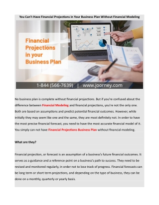 You Can’t Have Financial Projections in Your Business Plan Without Financial Modeling (1)