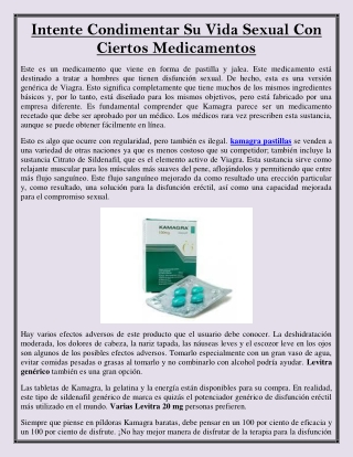 Intente condimentar su vida sexual con ciertos medicamentos