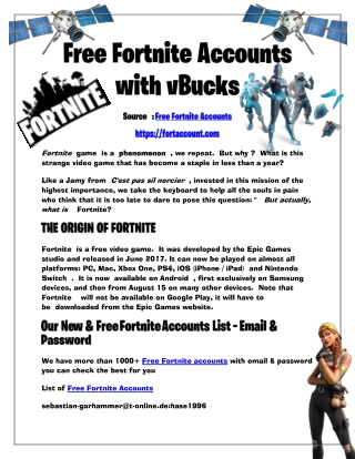 How to get free Fortnite accounts