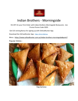 5% Off - Indian Brothers - Morningside Menu, QLD