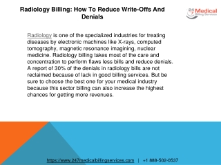 Radiology Billing  How To Reduce Write-Offs And Denials