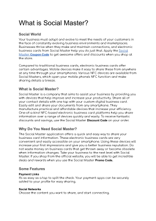 Social Master Coupon Code