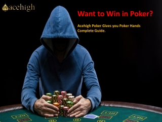 Texas Holdem Poker Hands at Acehigh Poker