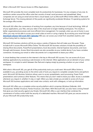 What exactly is Microsoft 365? Secure Access to Office Applications