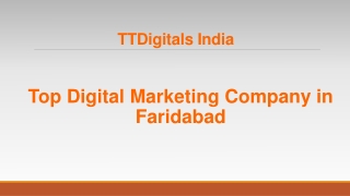 Digital Marketing Company in Faridabad - TTDigitals