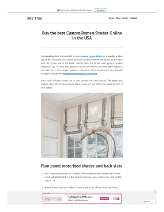 Buy the best Custom Roman Shades Online in the USA