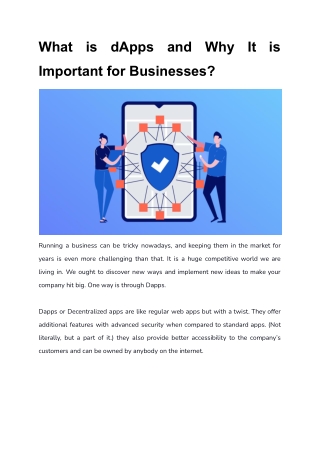 What is dApps and Why It is Important for Businesses?