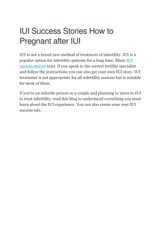 IUI Success Stories How to Pregnant after IUI