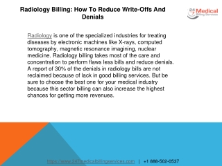 Radiology Billing  How To Reduce Write-Offs And Denials