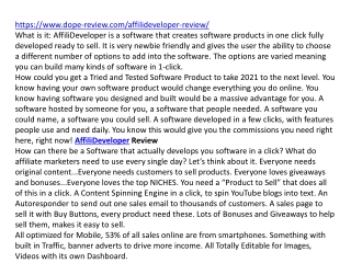 AffiliDeveloper Review