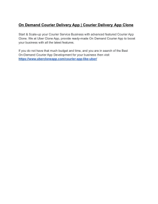 On Demand Courier Delivery App | Courier Delivery App Clone