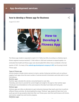 how to develop a fitness app for Business