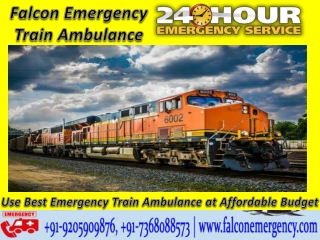 Urgently Book Hi-Tech Train Ambulance Facilities in Patna and Bangalore by Falcon Emergency