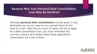 Personal Debt Consolidation | America Dr | United States