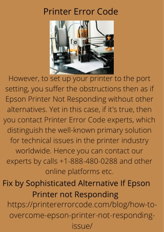 Fix by Sophisticated Alternative If Epson Printer not Responding