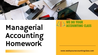 Managerial Accounting Homework