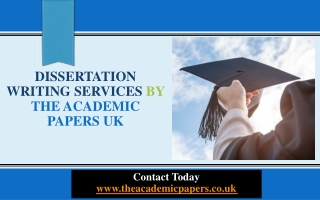 Dissertation writing services by The Academic Papers UK