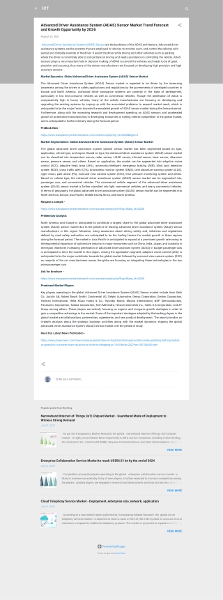 Advanced Driver Assistance System (ADAS) Sensor Market Scope, Size, Share, Trend