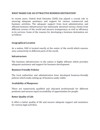 BENEFITS FOR SETTING UP A BUSINESS IN UAE