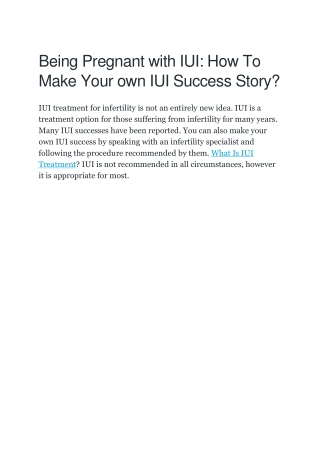 Thinngs to Know About what is iui treatment