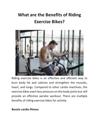 What are the Benefits of Riding Exercise Bikes?