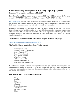 Food Safety Testing Market