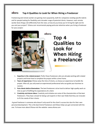 Top 4 Qualities to Look for When Hiring a Freelancer