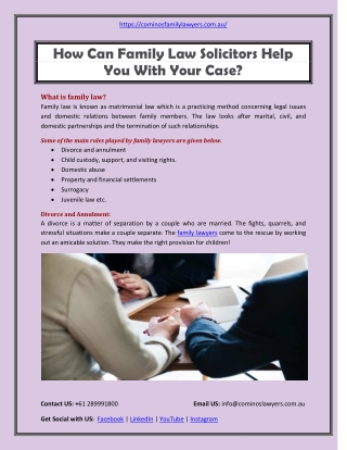 How Can Family Law Solicitors Help You With Your Case