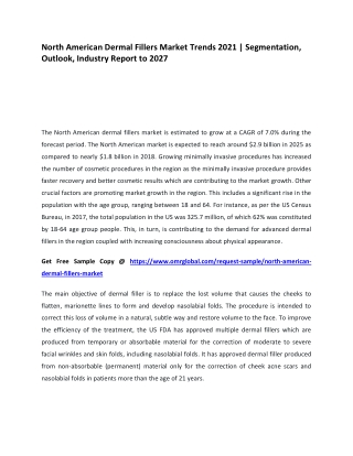 North American Dermal Fillers Market Trends 2021