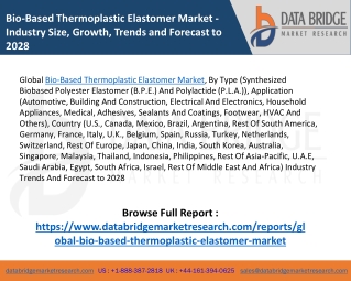 Global Bio-Based Thermoplastic Elastomer Market – Industry Trends and Forecast