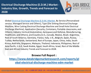 Global Electrical Discharge Machine (E.D.M.) Market – Industry Trends