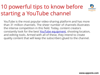 10 powerful tip to start a youtube channel