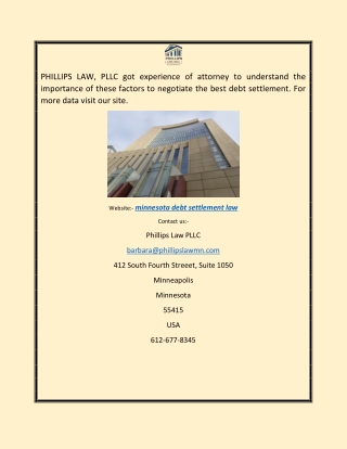 minnesota debt settlement law |  Phillipslawmn.com
