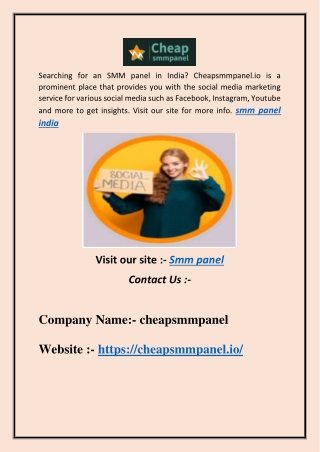 SMM Panel | Cheapsmmpanel.io