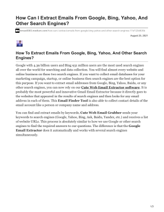 1How Can I Extract Emails From Google Bing Yahoo And Other Search Engines