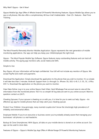 iSpyoo The Leading Mobile Spy App Trial Free